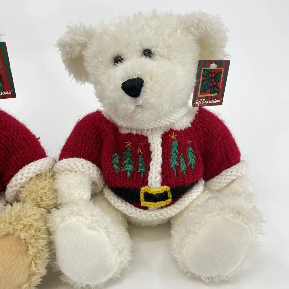 Set of 2 Dan Dee Collector’s Choice Teddy Bears Christmas Holiday Sweaters NWT